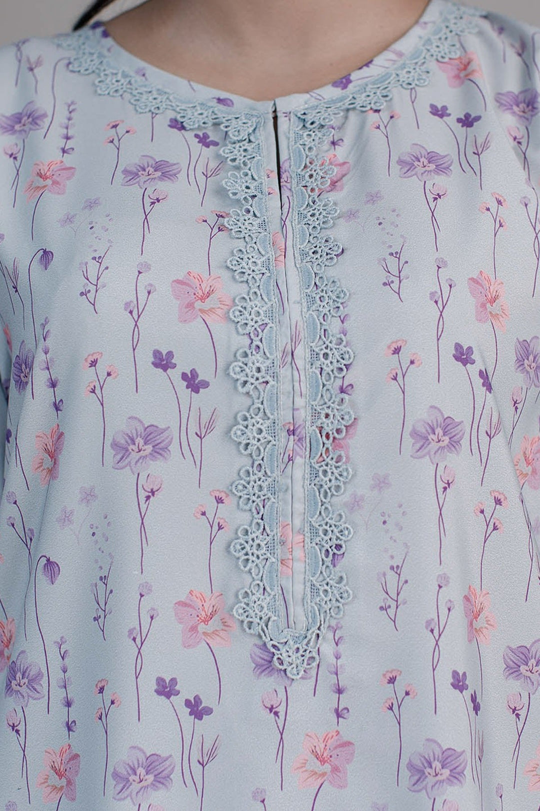 2 Pcs Printed Suit - 26 - Peach Republic