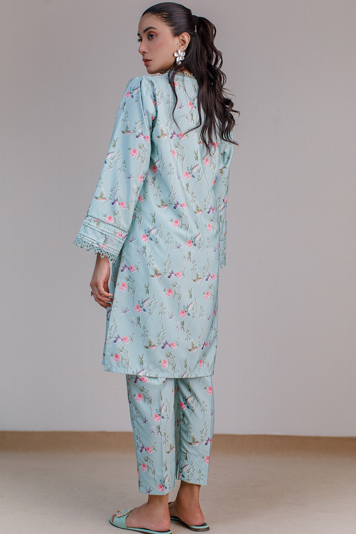 2 Pcs Printed Suit - 29 - Peach Republic