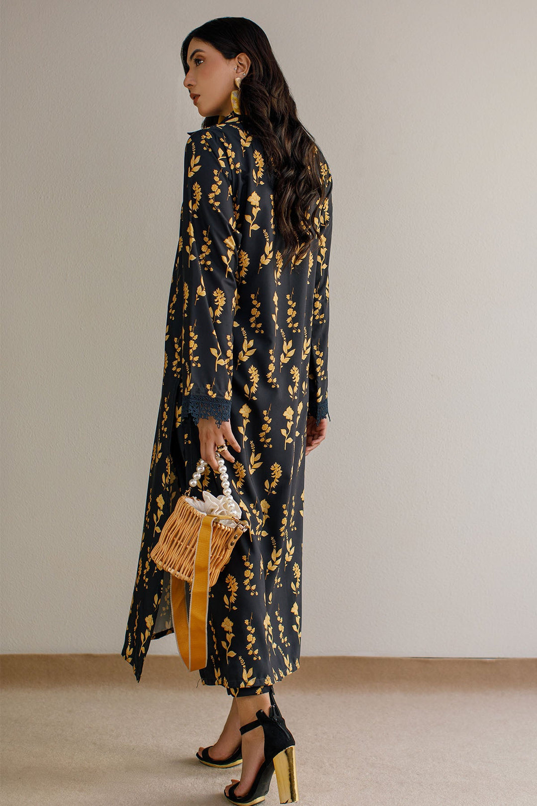 2 Pcs Printed Suit - 32 - Peach Republic