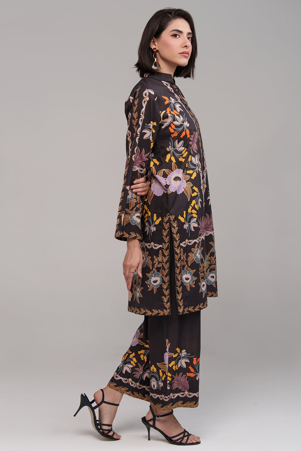2 Pcs Printed Suit - 55 - Peach Republic