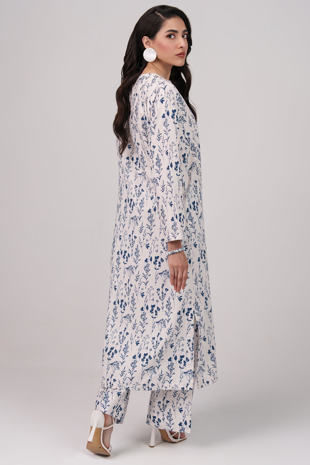 2 Pcs Printed Suit - 72 - Peach Republic