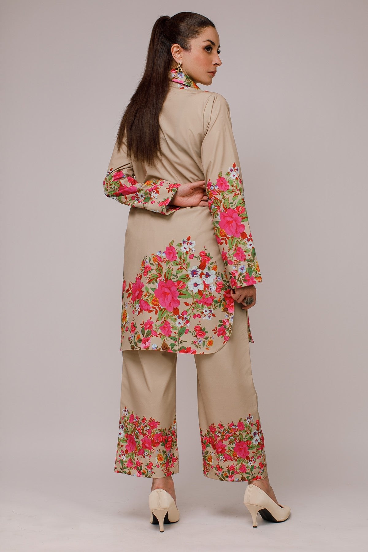 2 Piece - Printed Suit - 14 - Peach Republic