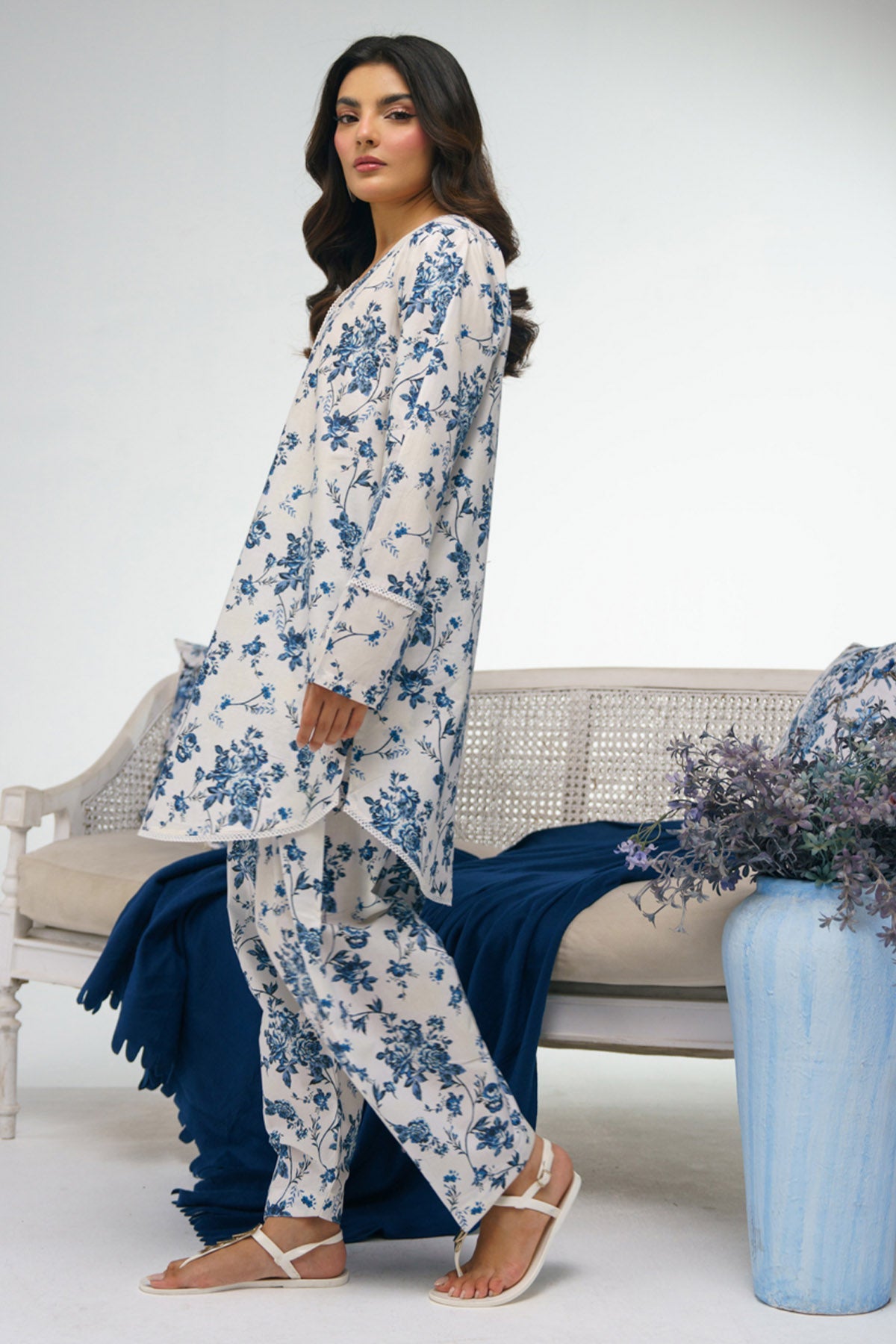 2 Piece Printed Suit - 33 - Peach Republic