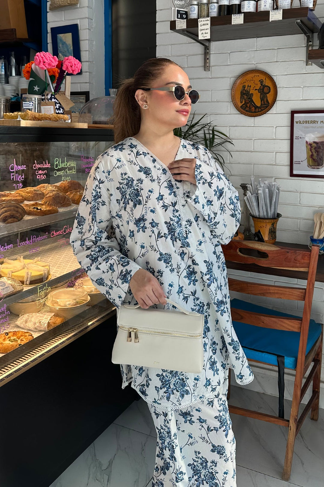 2 Piece Printed Suit - 33 - Peach Republic