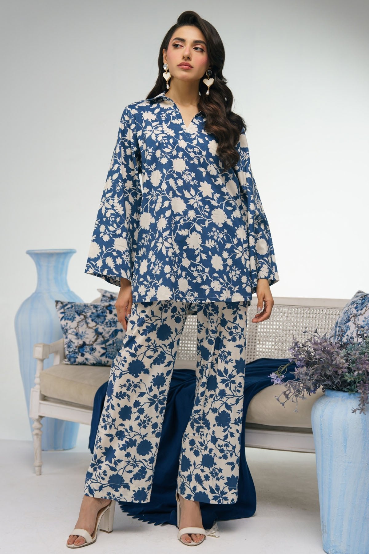 2 Piece Printed Suit - 35 - Peach Republic