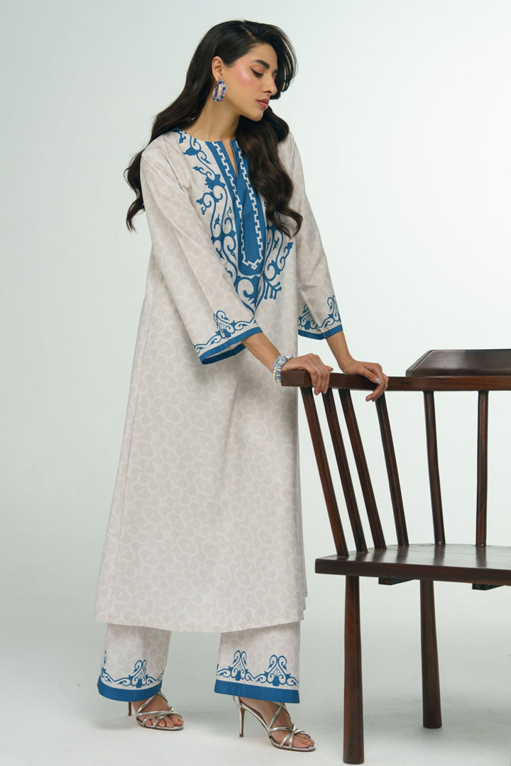 2 Piece Printed Suit - 37 - Peach Republic