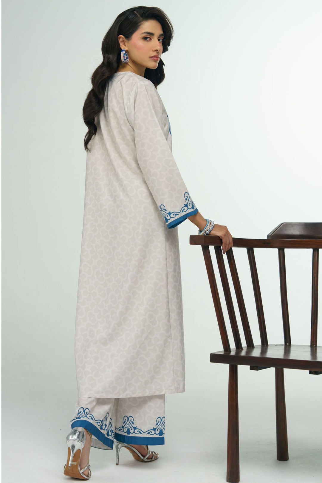 2 Piece Printed Suit - 37 - Peach Republic