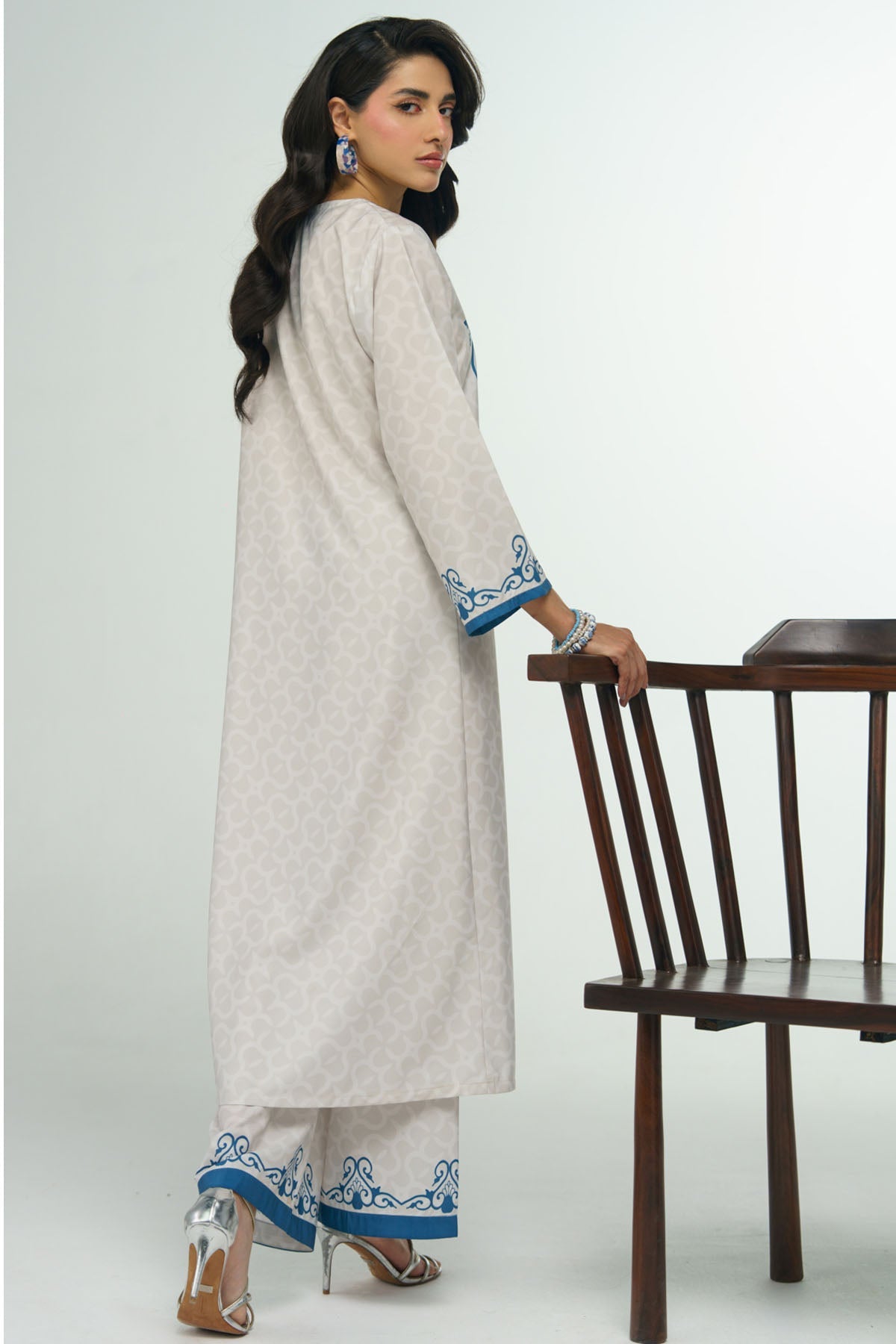 2 Piece Printed Suit - 37 - Peach Republic