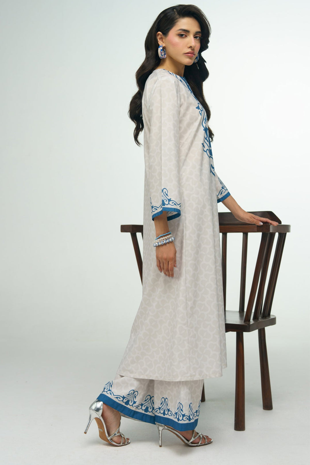 2 Piece Printed Suit - 45 - Peach Republic