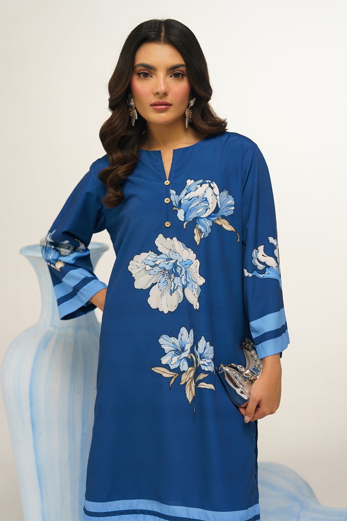 2 Piece Printed Suit - 48 - Peach Republic