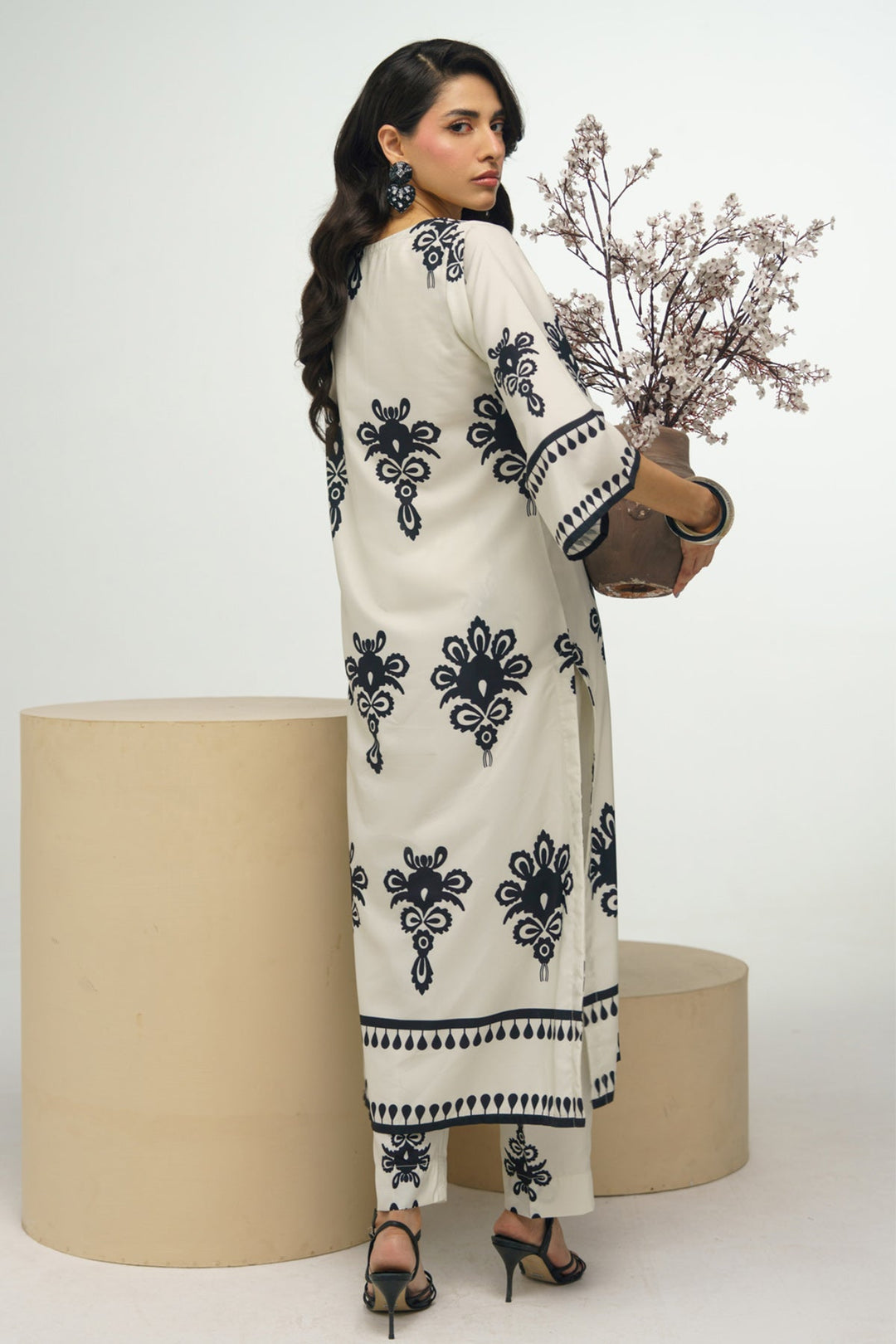 2 Piece Printed Suit - 49 - Peach Republic