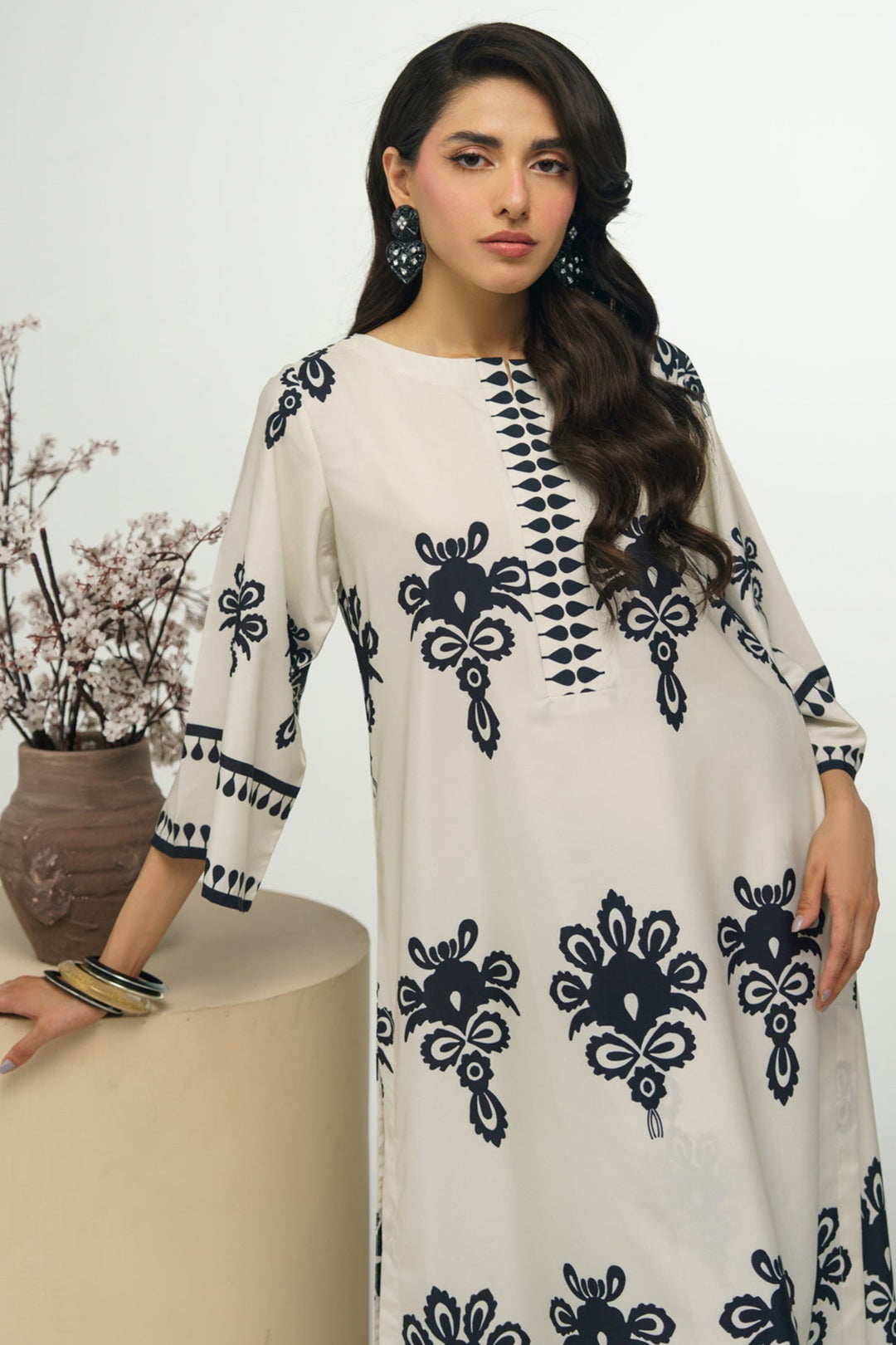 2 Piece Printed Suit - 49 - Peach Republic