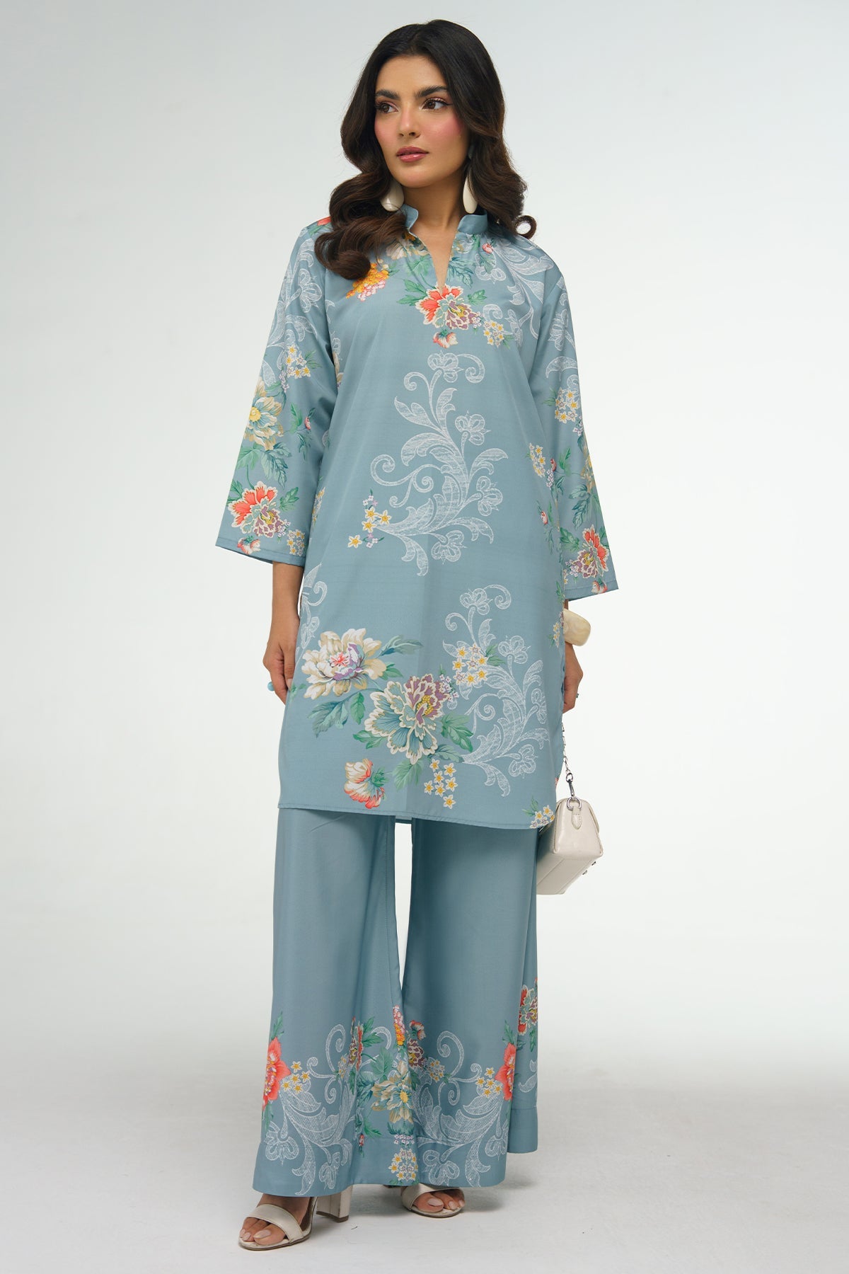 2 Piece Printed Suit - 50 - Peach Republic