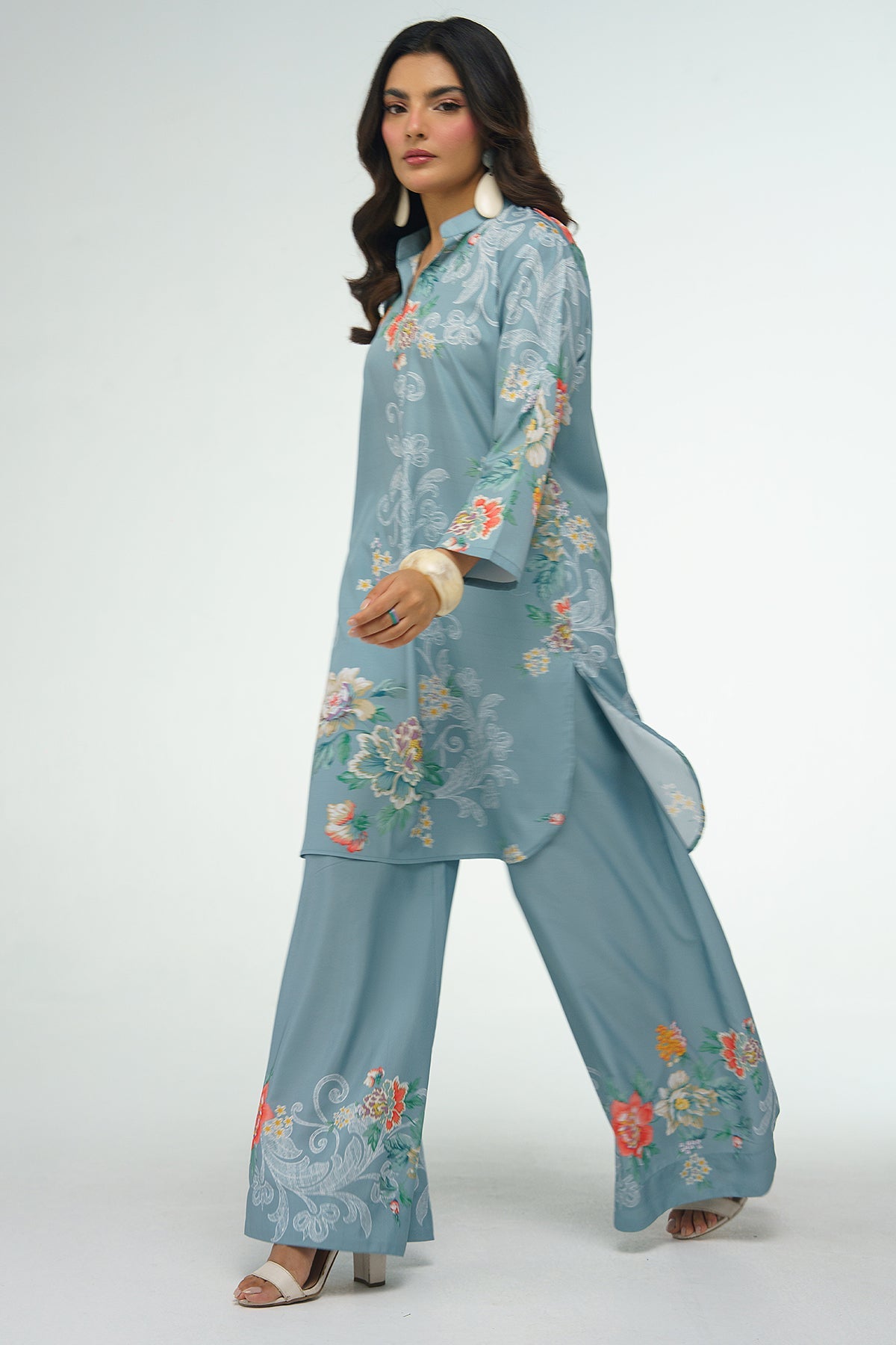 2 Piece Printed Suit - 50 - Peach Republic