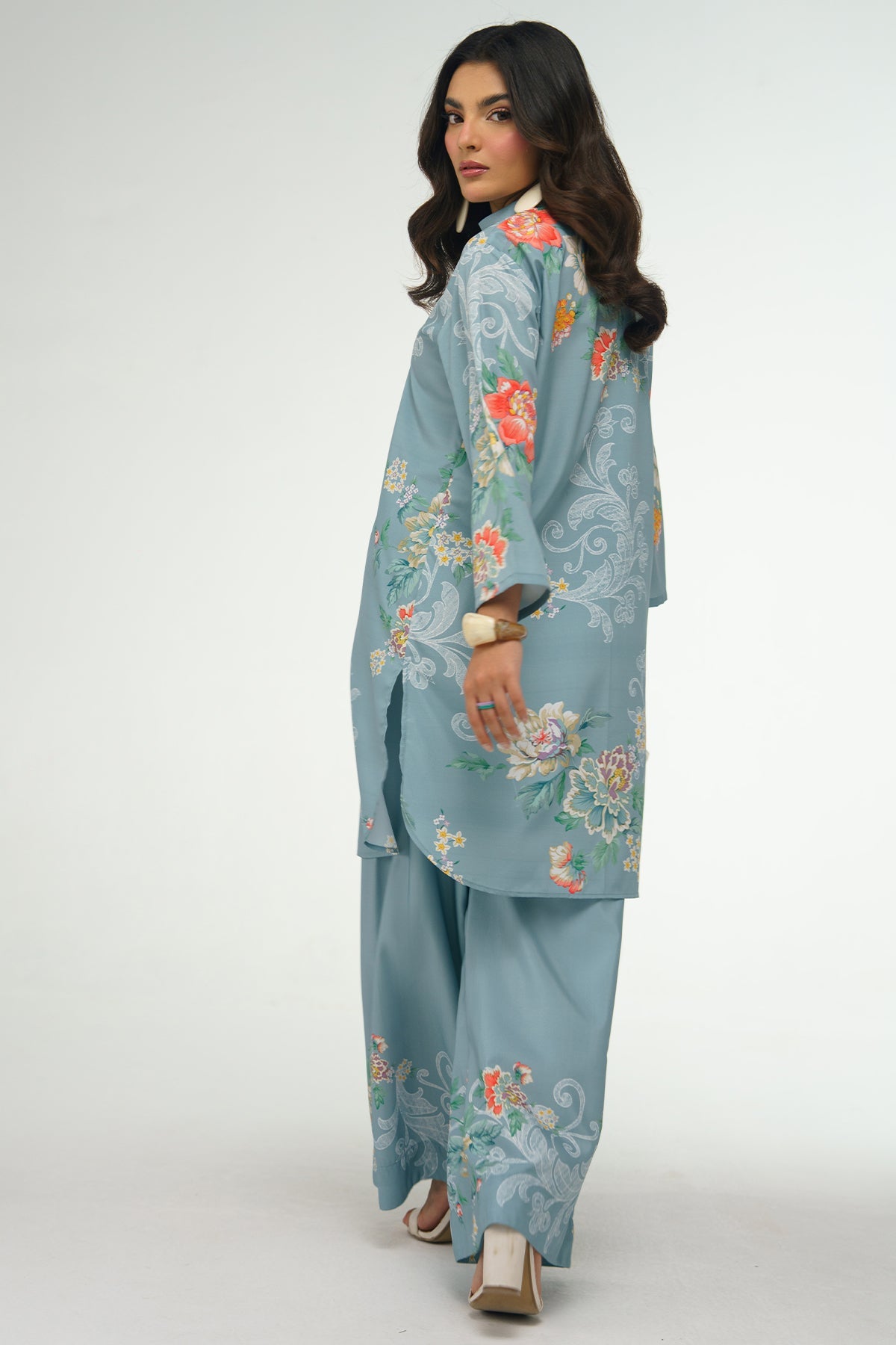 2 Piece Printed Suit - 50 - Peach Republic