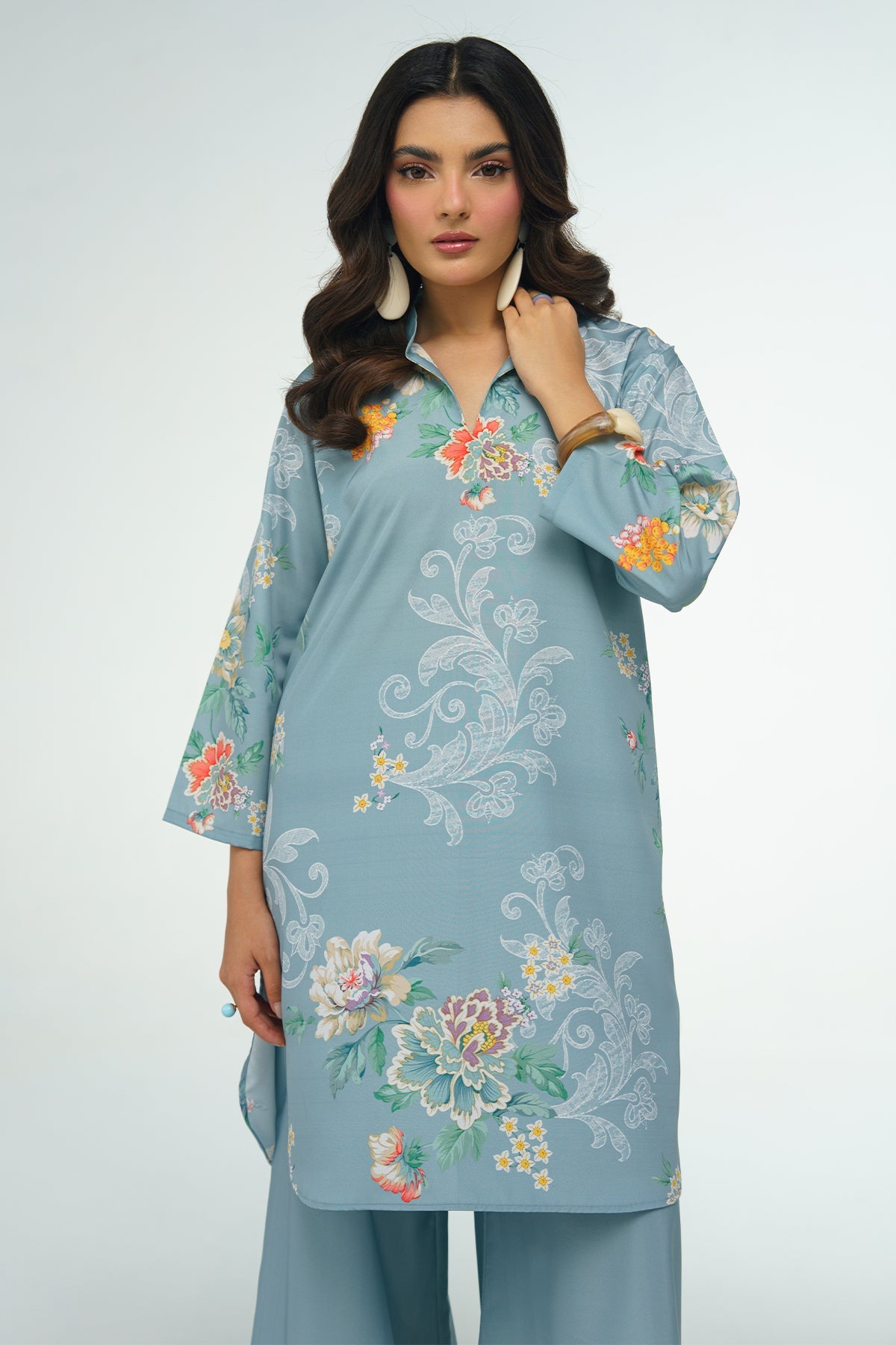 2 Piece Printed Suit - 50 - Peach Republic