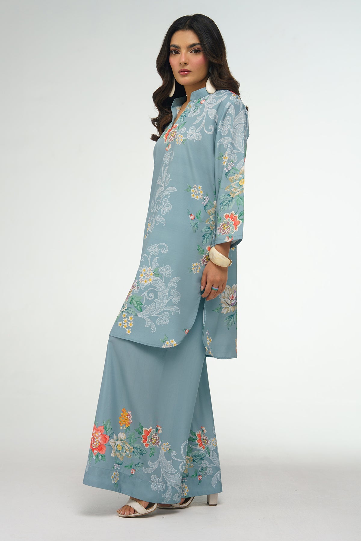 2 Piece Printed Suit - 50 - Peach Republic