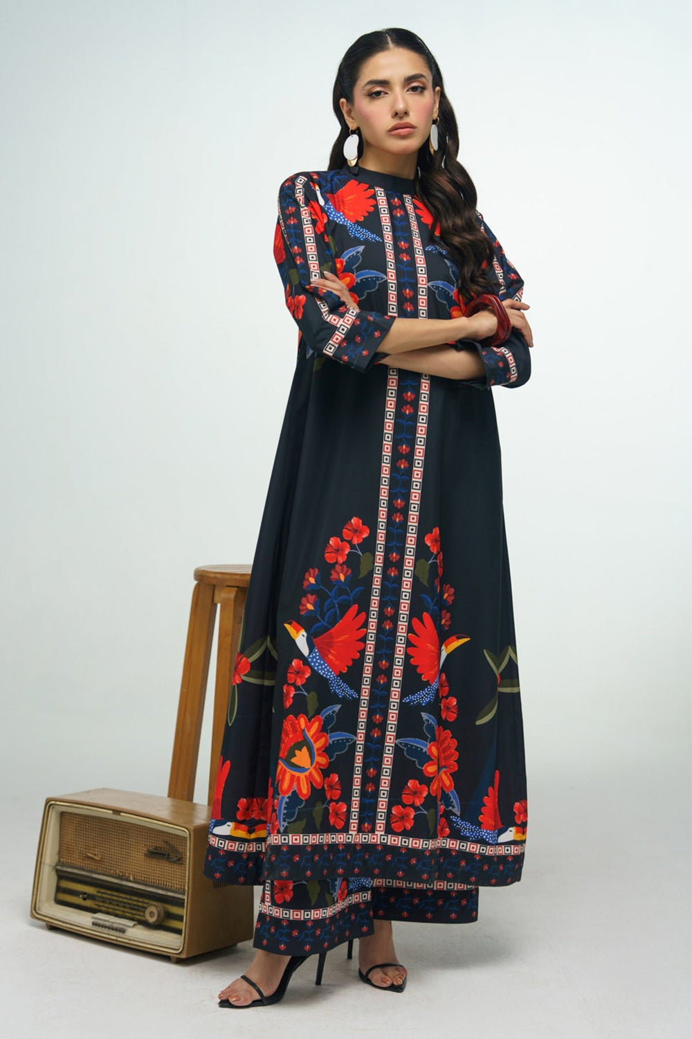 2 Piece Printed Suit - 53 - Peach Republic