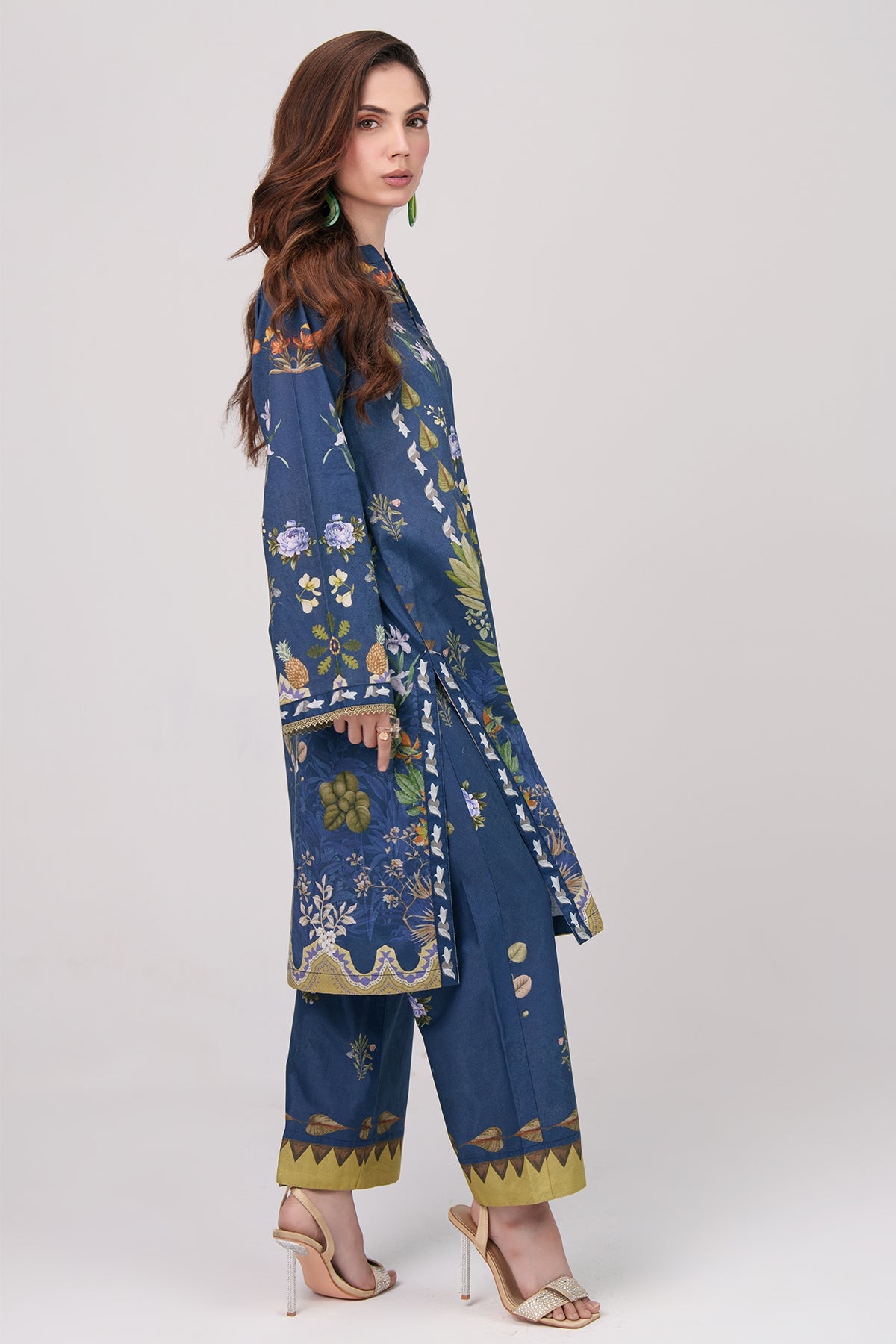 2 Piece Printed Suit - 56 - Peach Republic