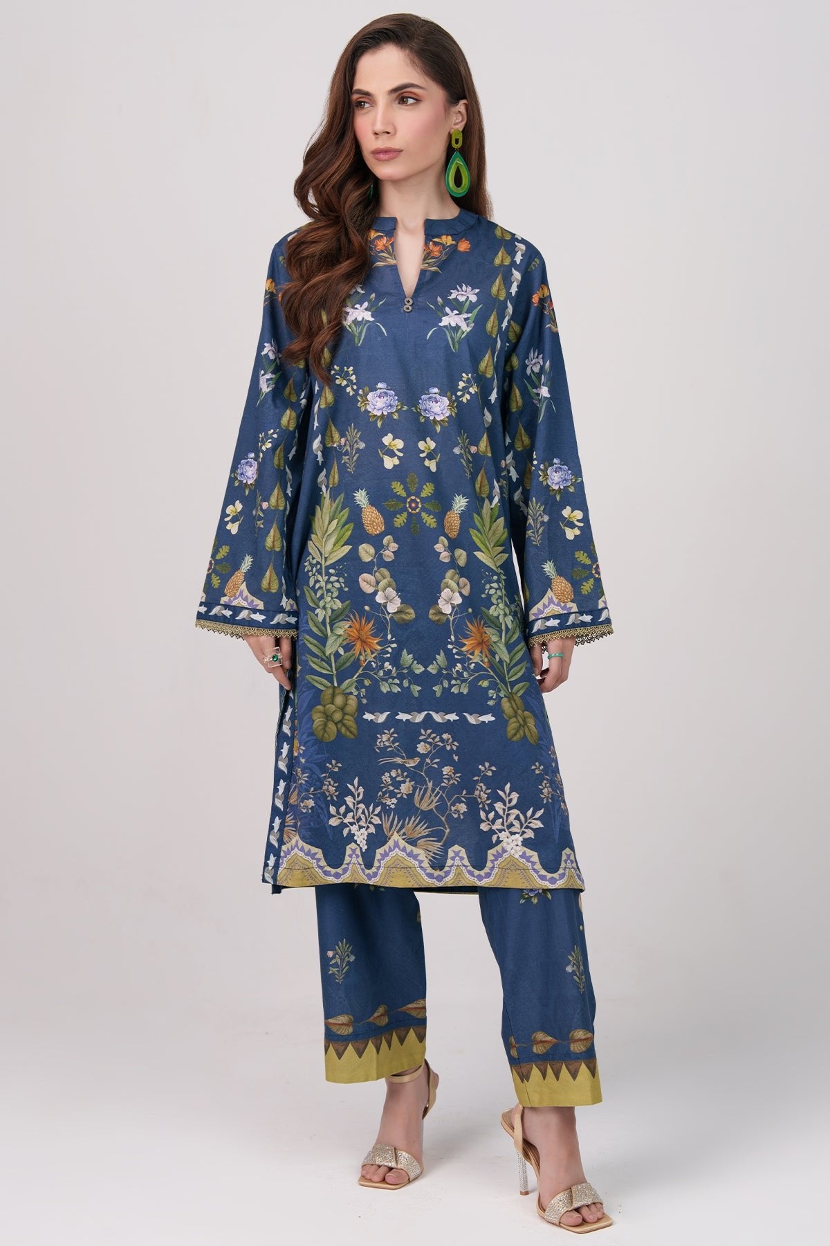 2 Piece Printed Suit - 56 - Peach Republic