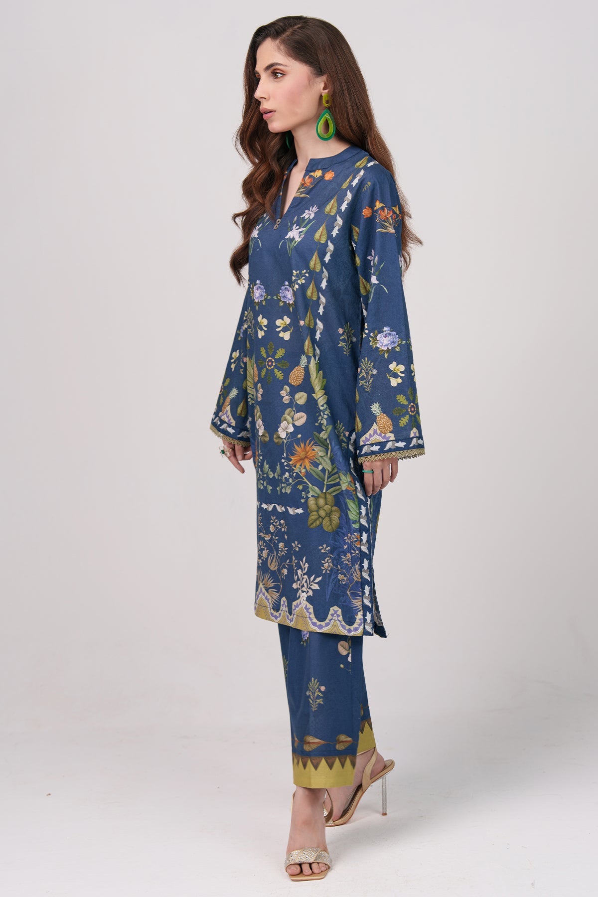 2 Piece Printed Suit - 56 - Peach Republic