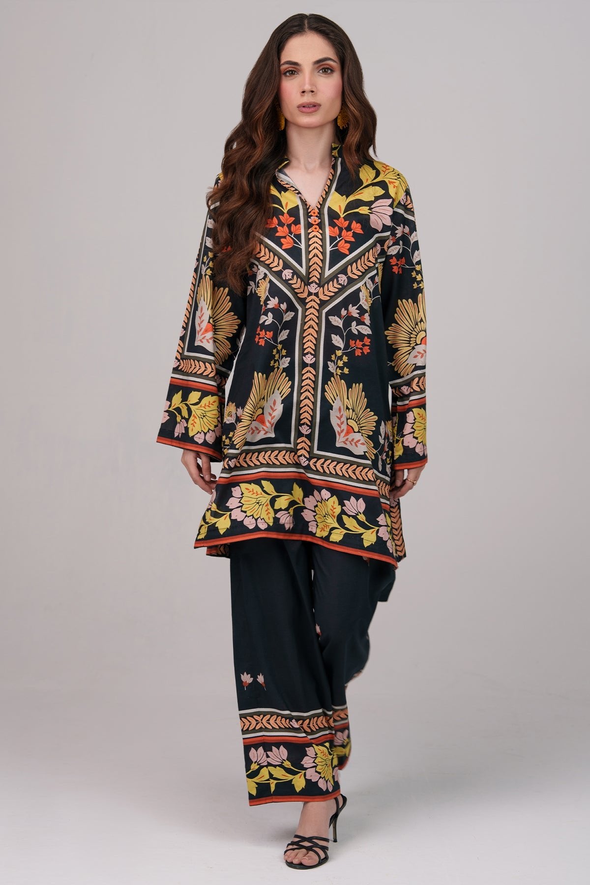2 Piece Printed Suit - 57 - Peach Republic
