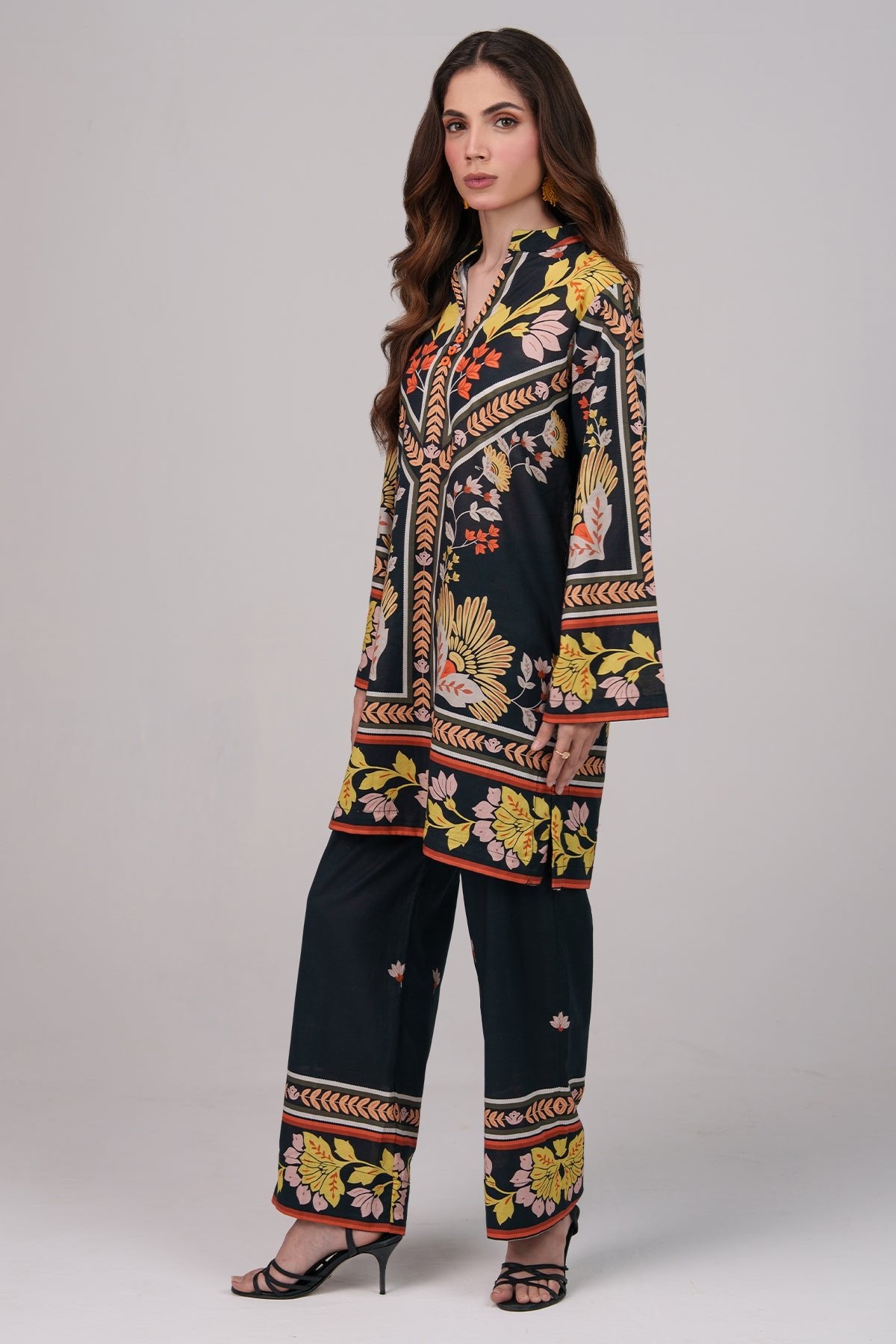 2 Piece Printed Suit - 57 - Peach Republic