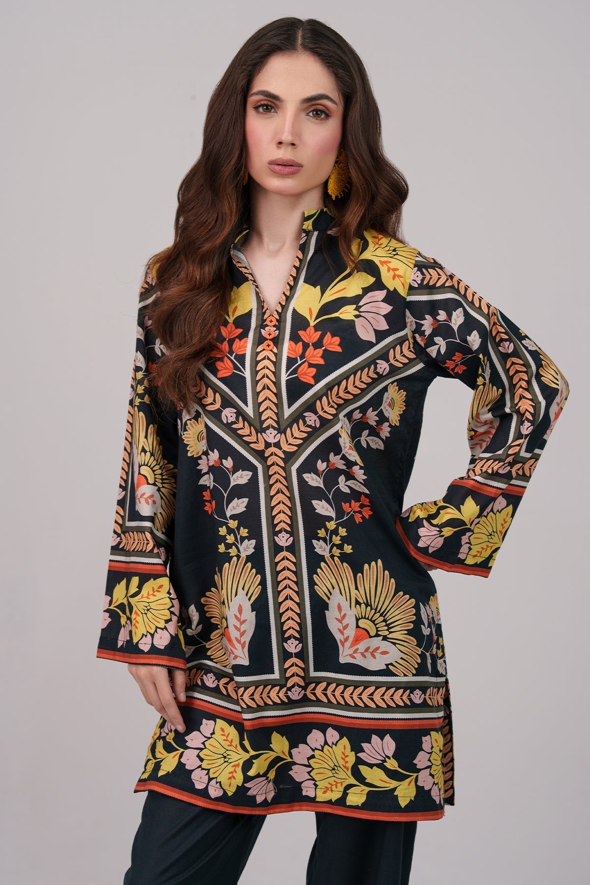 2 Piece Printed Suit - 57 - Peach Republic