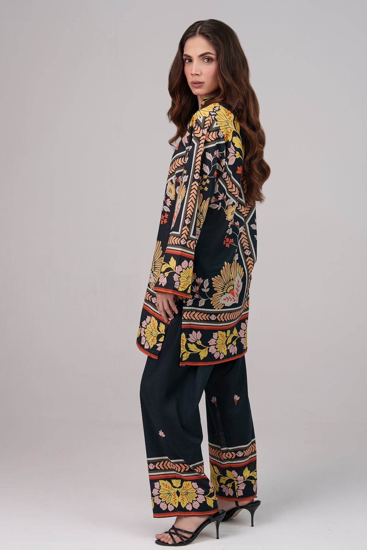 2 Piece Printed Suit - 57 - Peach Republic