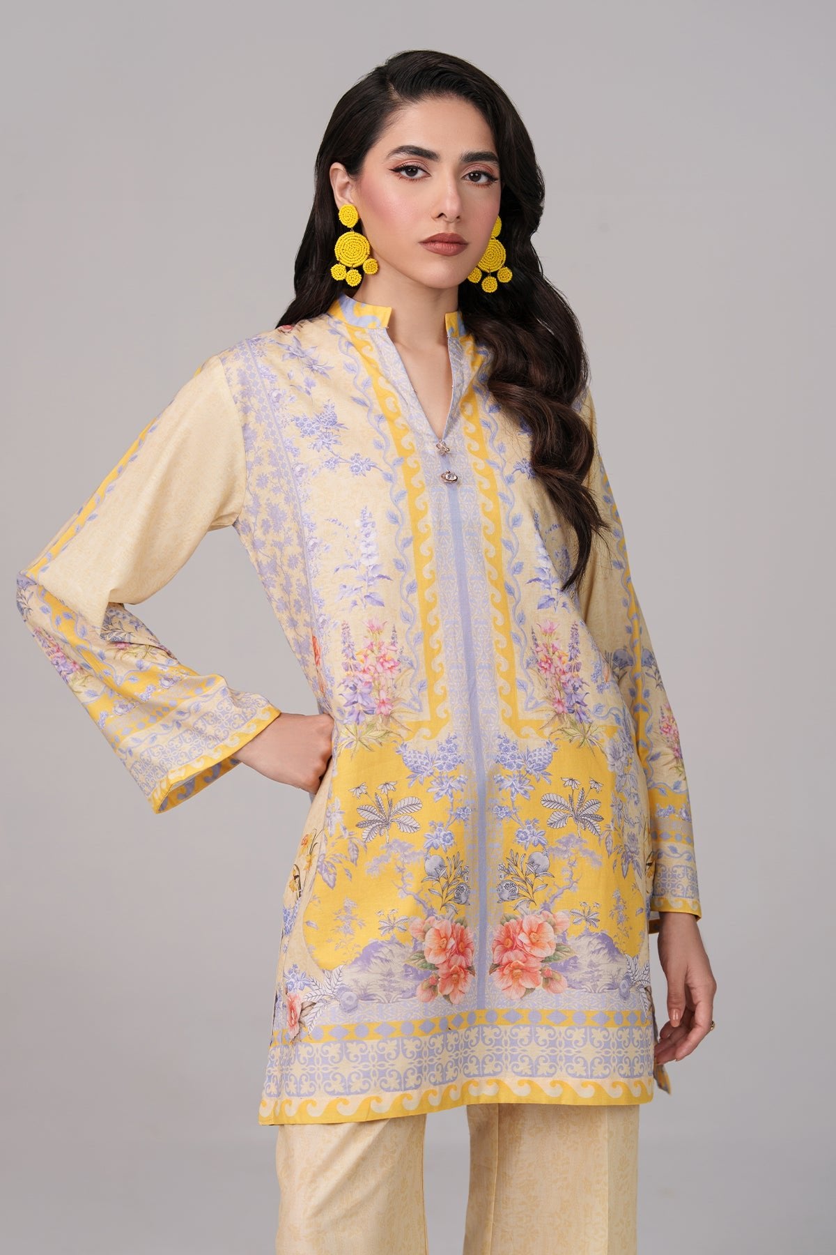 2 Piece Printed Suit - 58 - Peach Republic