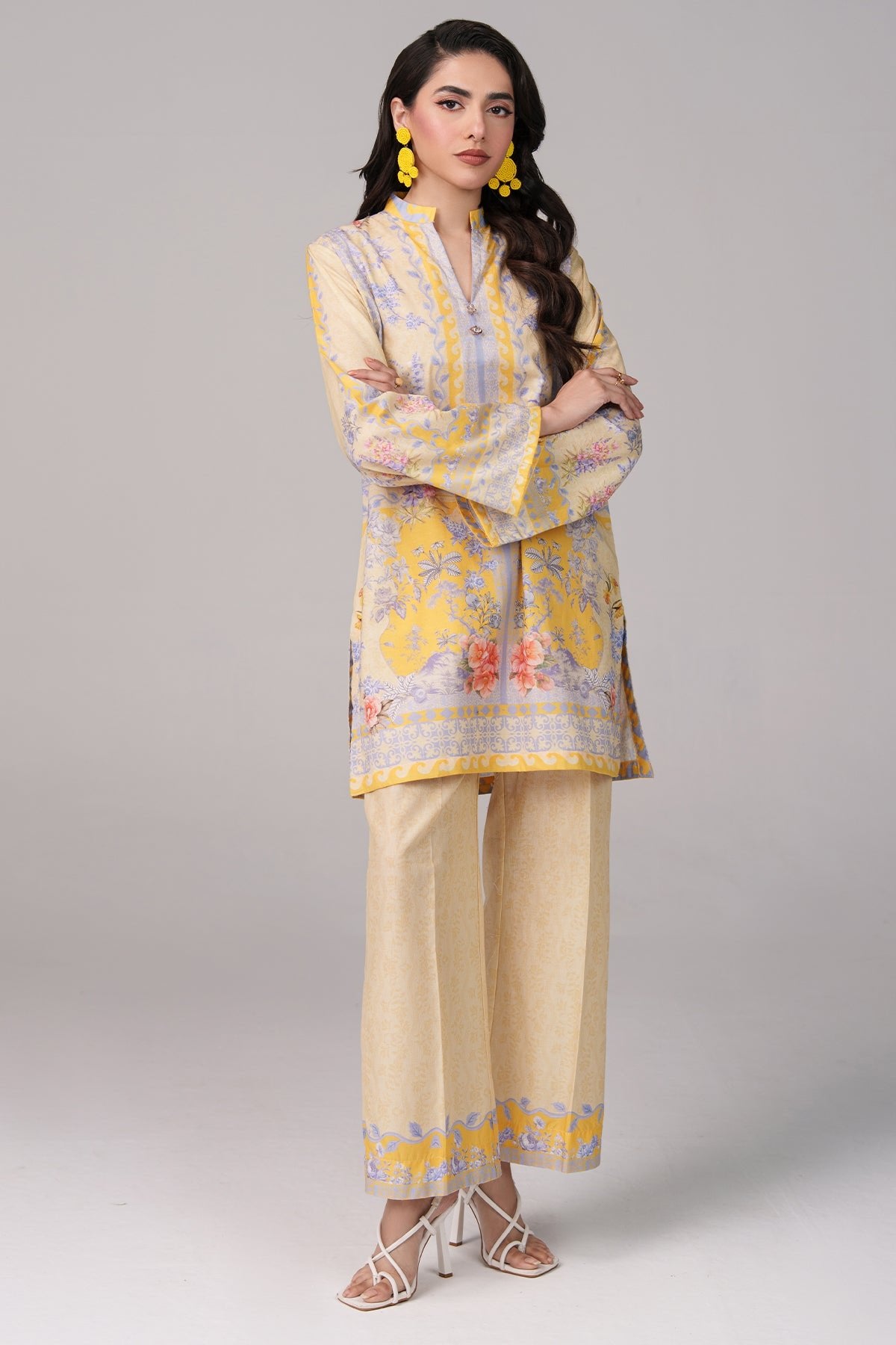 2 Piece Printed Suit - 58 - Peach Republic