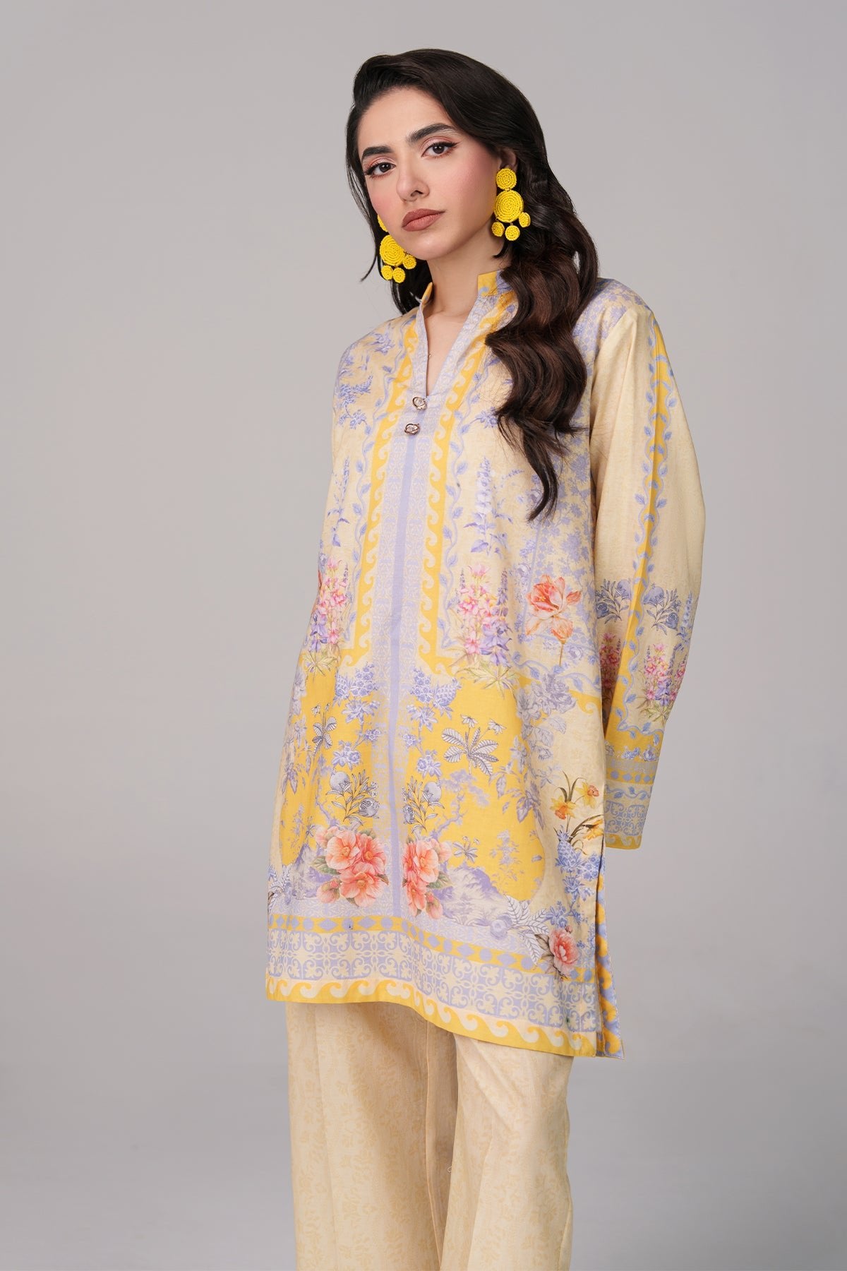 2 Piece Printed Suit - 58 - Peach Republic