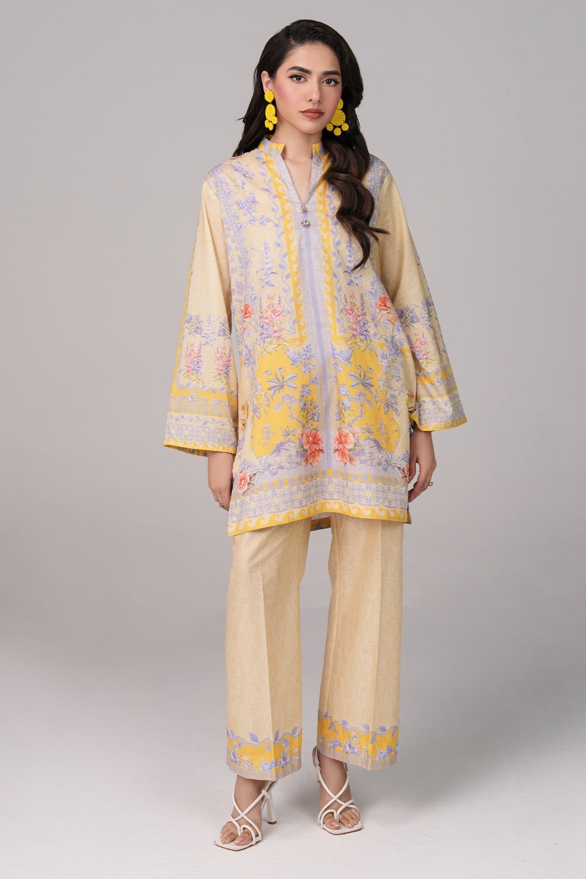 2 Piece Printed Suit - 58 - Peach Republic