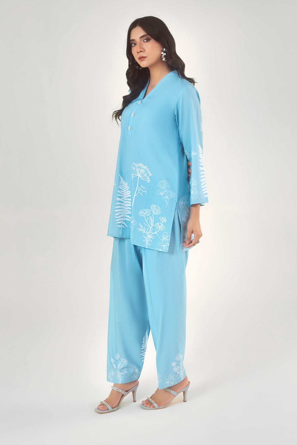 2 Piece Printed Suit - 65 - Peach Republic