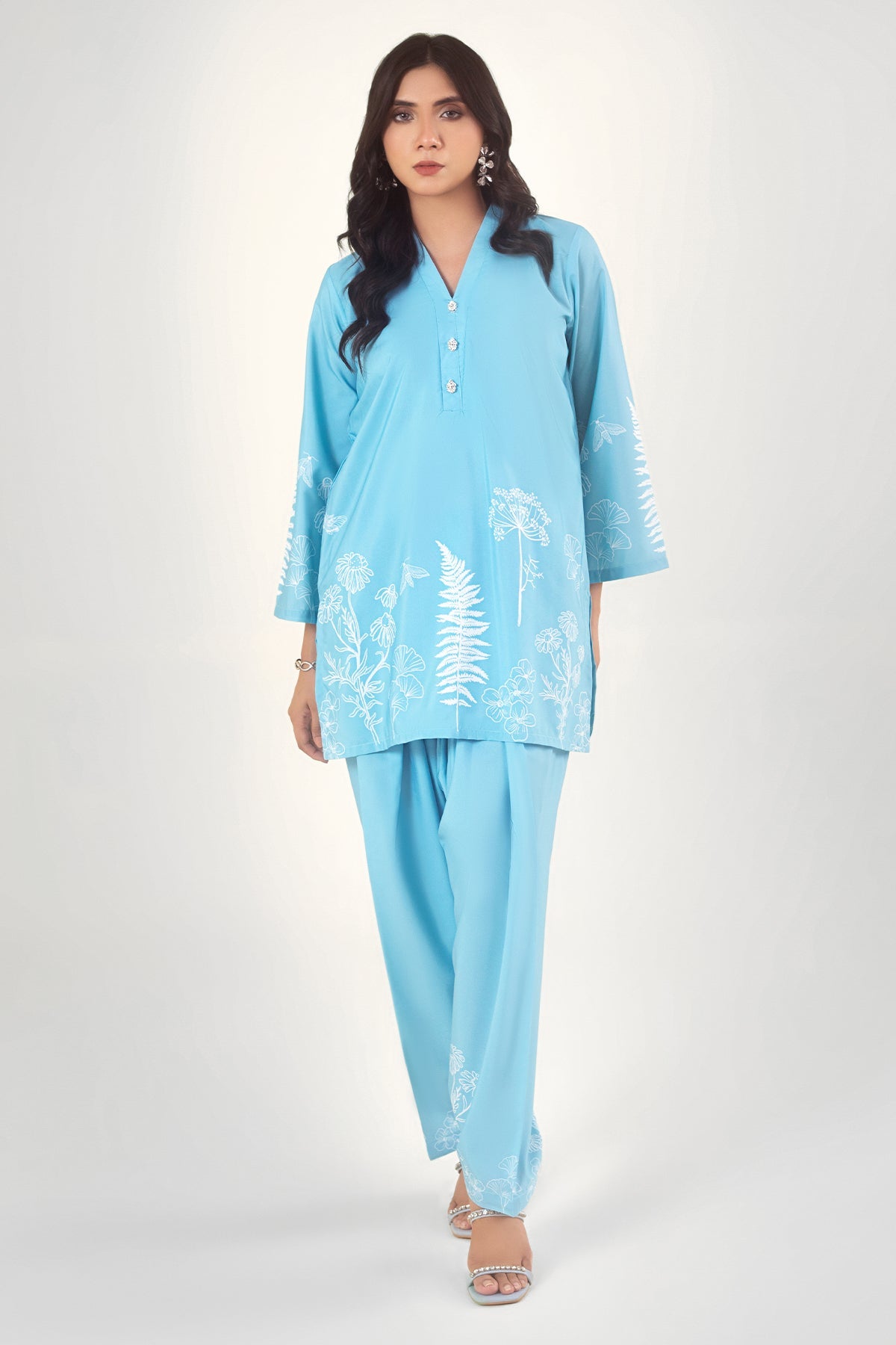 2 Piece Printed Suit - 65 - Peach Republic