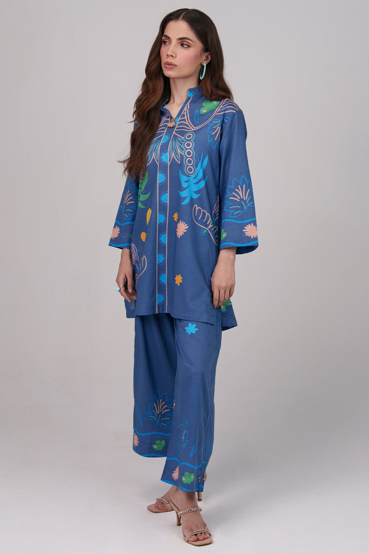 2 Piece Printed Suit - 68 - Peach Republic
