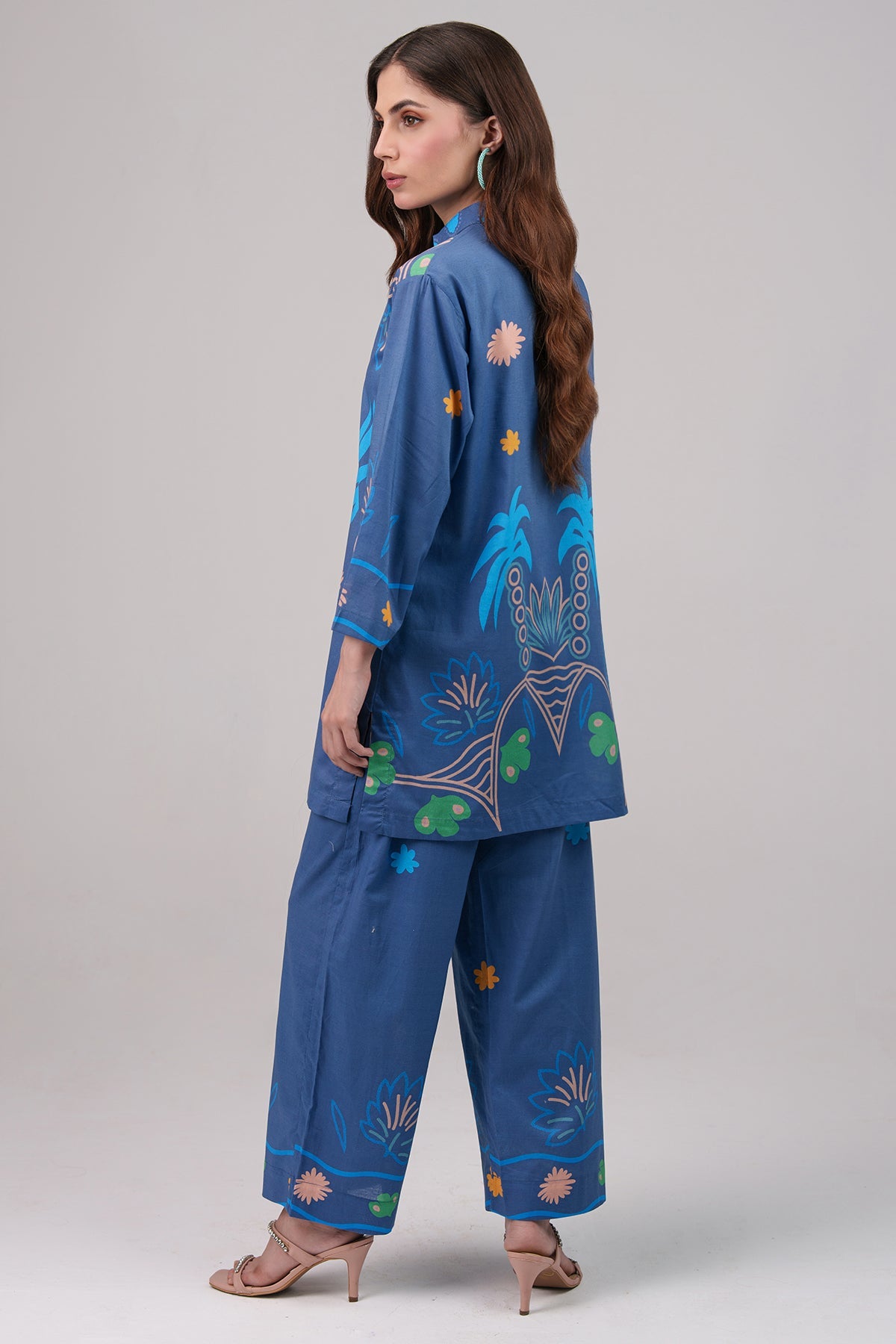 2 Piece Printed Suit - 68 - Peach Republic