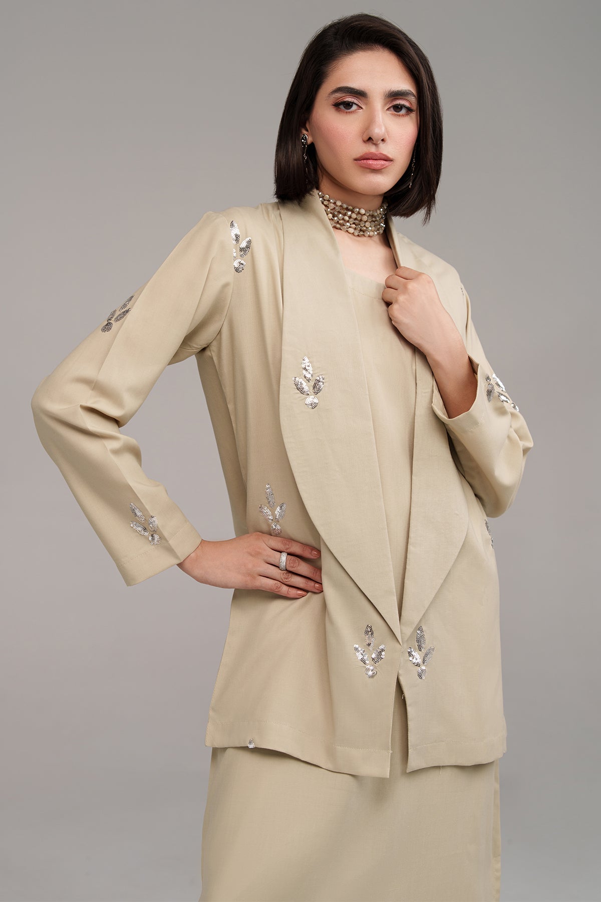 3 Pcs Layered Co Ord - 001 - Peach Republic