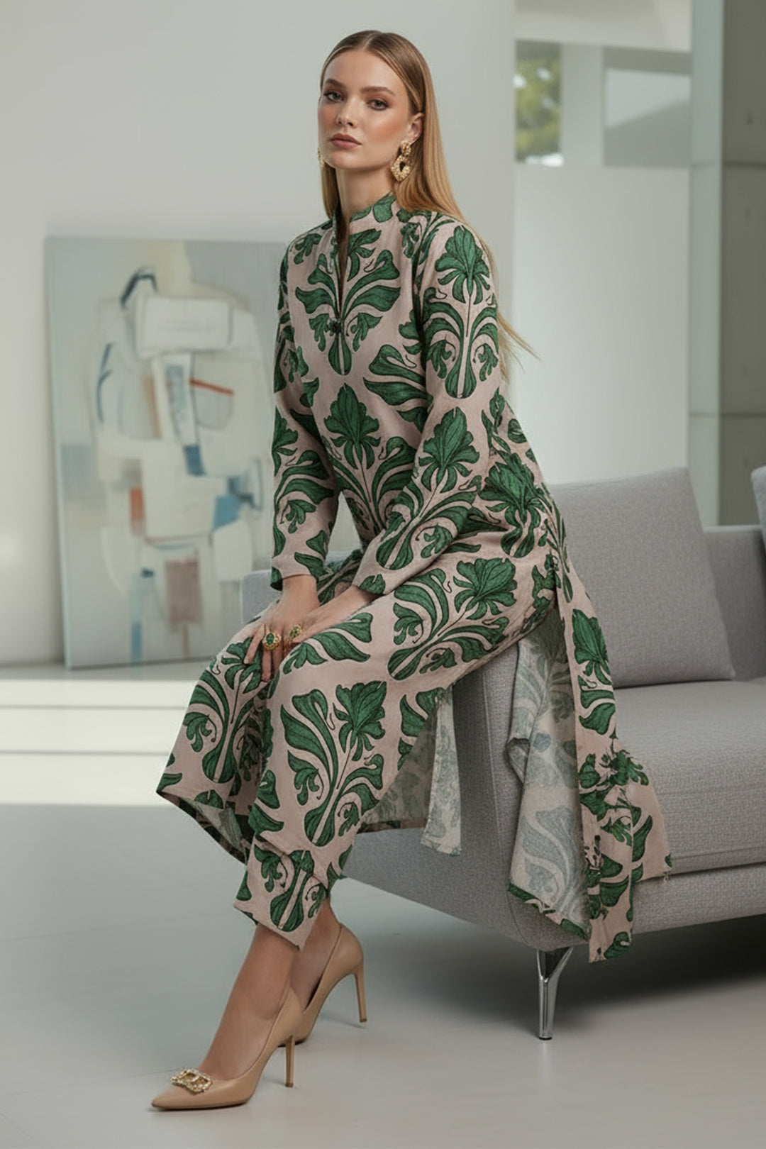 2 Pcs Printed Dress - 73