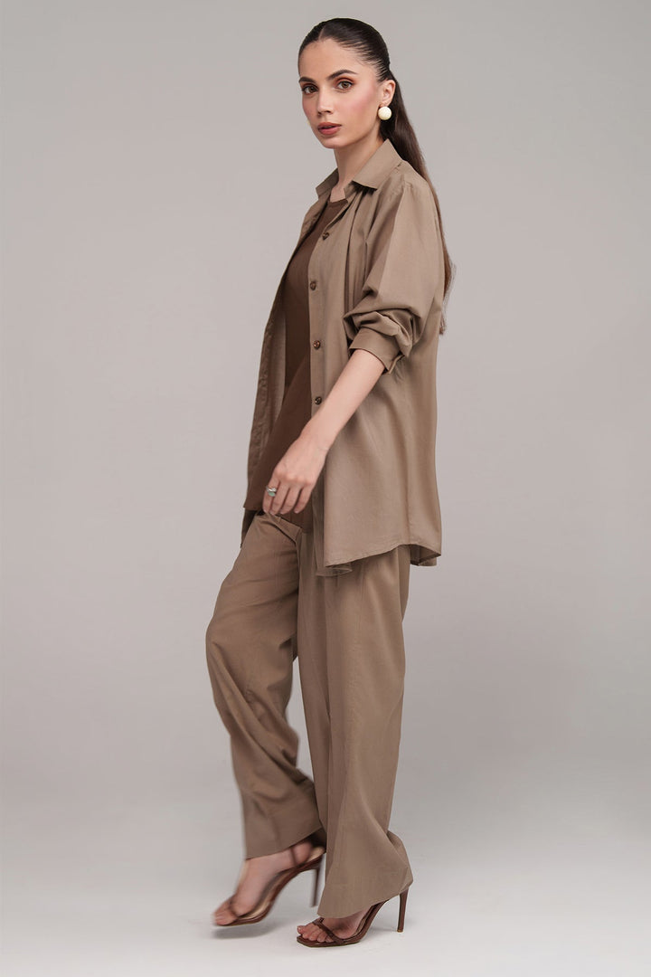 3 pcs Layered Co Ord Set - 03 - Peach Republic