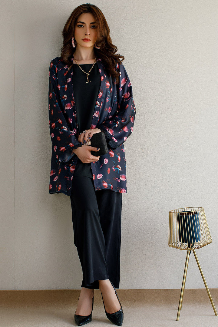 3 Pcs - Layered Co - Ord Set - Peach Republic