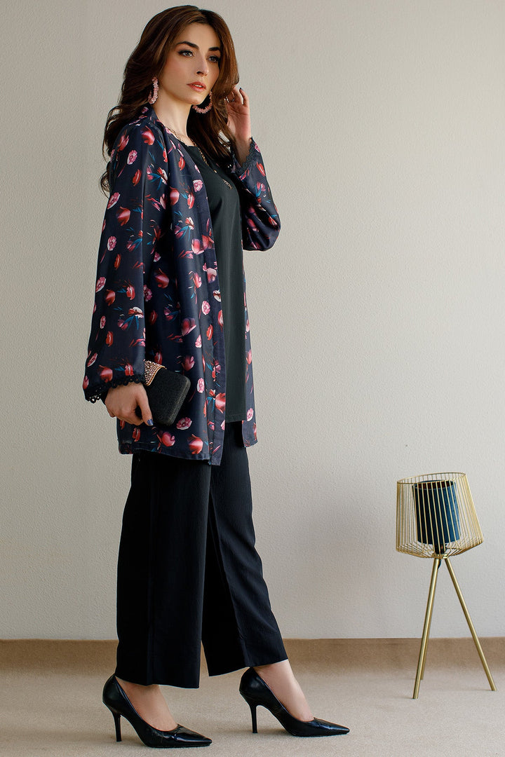 3 Pcs - Layered Co - Ord Set - Peach Republic