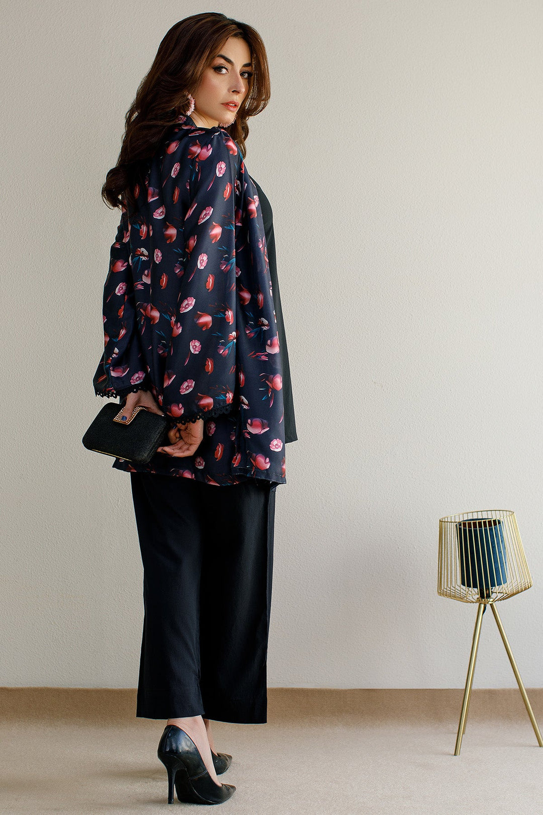 3 Pcs - Layered Co - Ord Set - Peach Republic