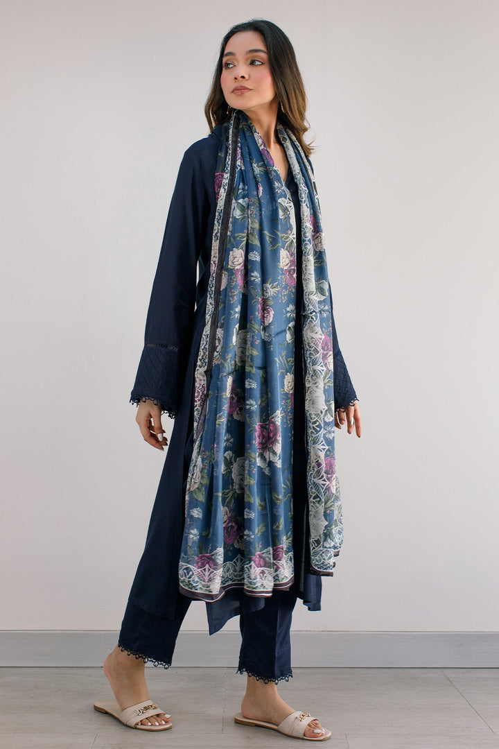 3 Pcs Raw Silk Dress - 03 - Peach Republic