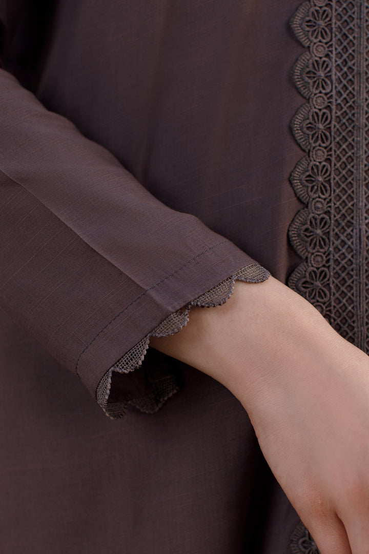 3 Pcs Raw Silk Dress - 05 - Peach Republic