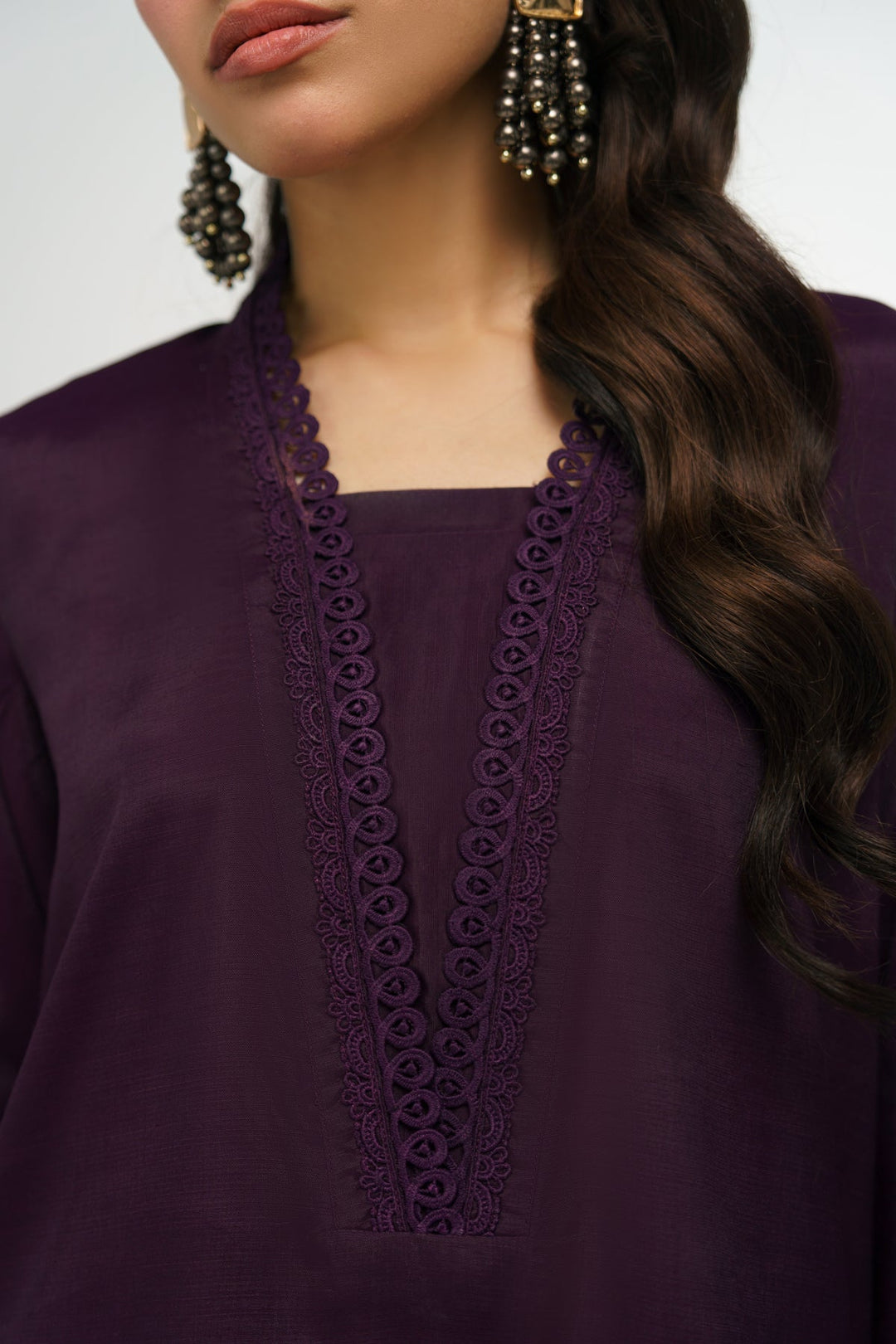 3 Pcs Raw Silk Suit - 005 - Peach Republic