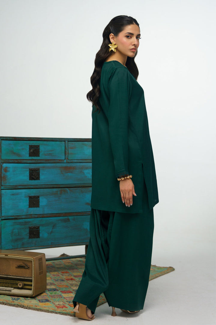3 Pcs Raw Silk Suit - 009 - Peach Republic