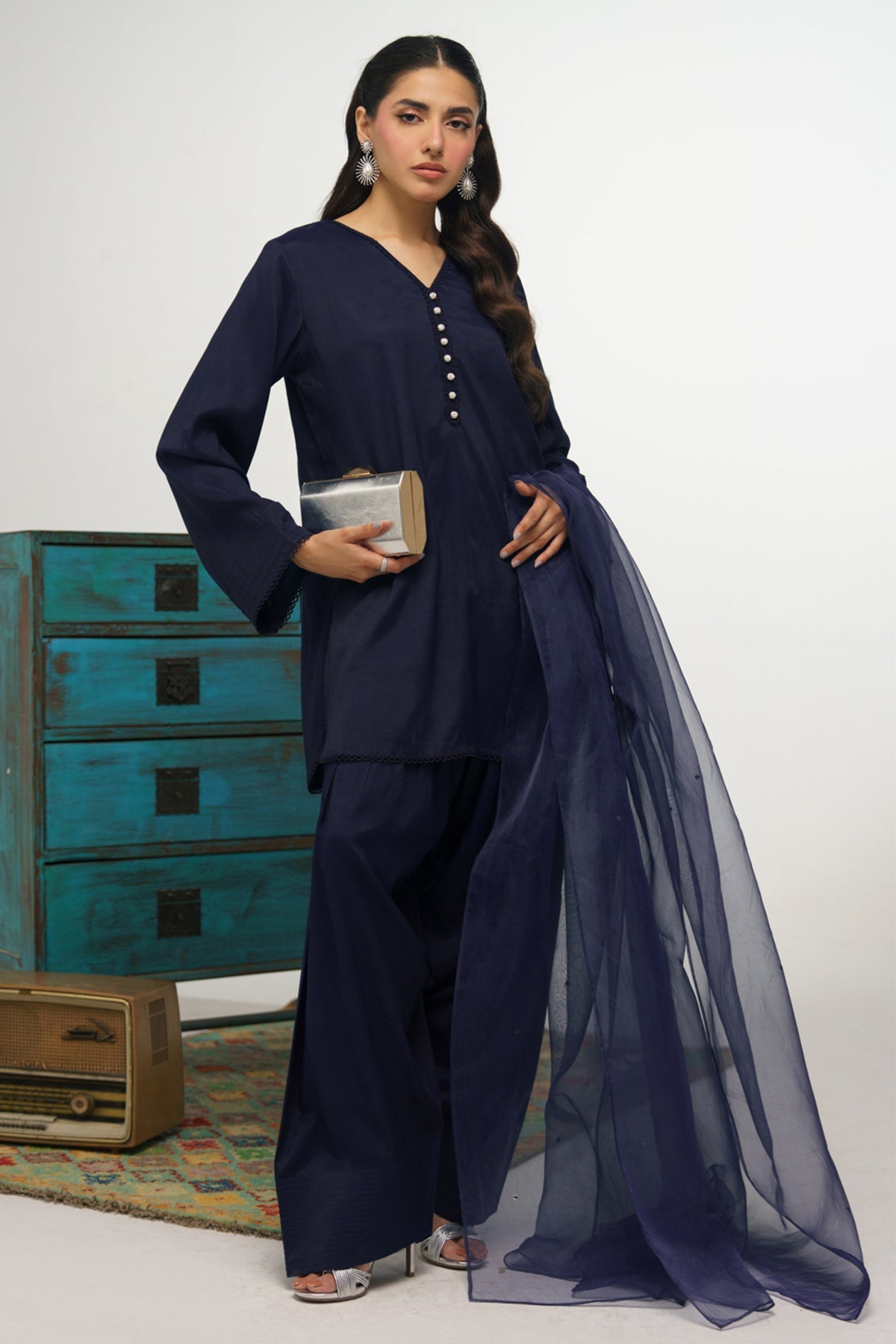 3 Pcs Suit - 004 - Peach Republic