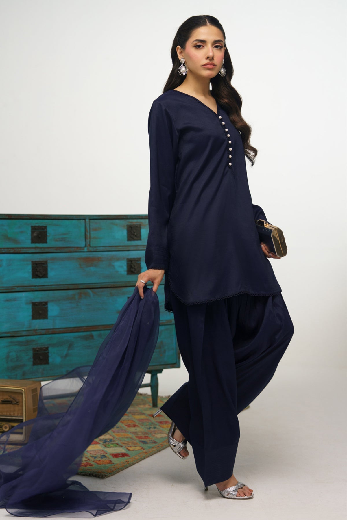 3 Pcs Suit - 004 - Peach Republic