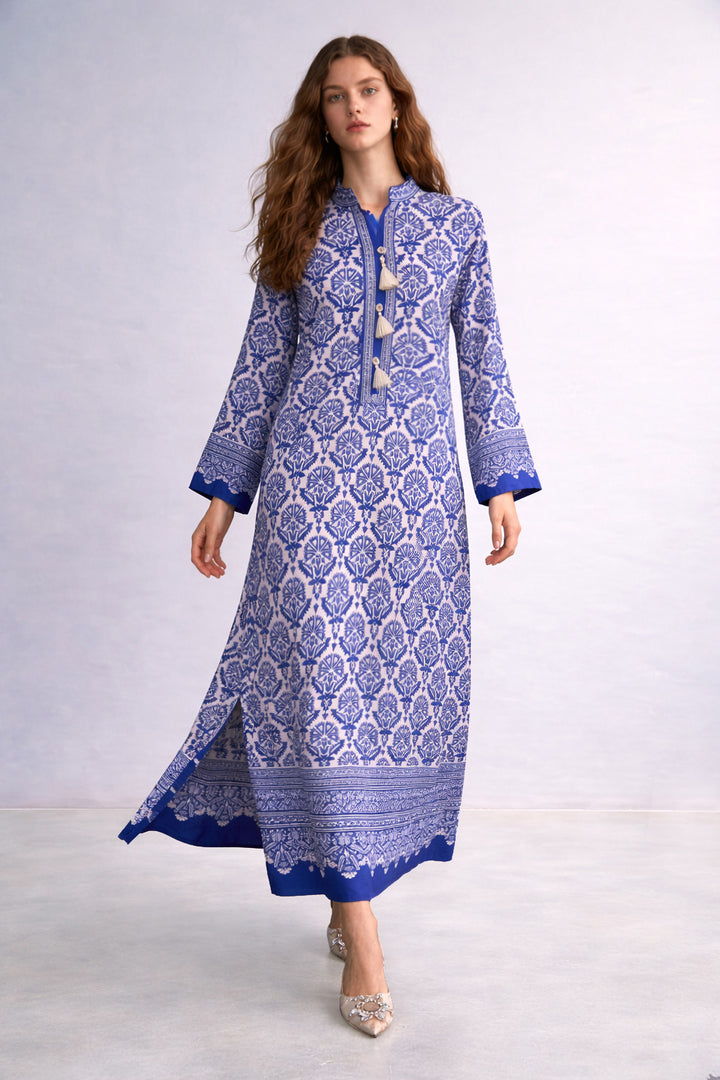 Ivory Blue Kaftan
